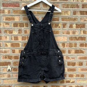 Old Navy Black Denim short overalls